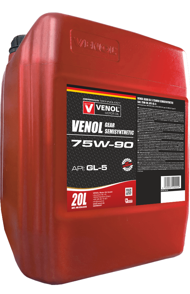 OLEJ PRZEKŁADNIOWY VENOL GEAR GL 5 75W90 SEMISYNTHETIC_20L